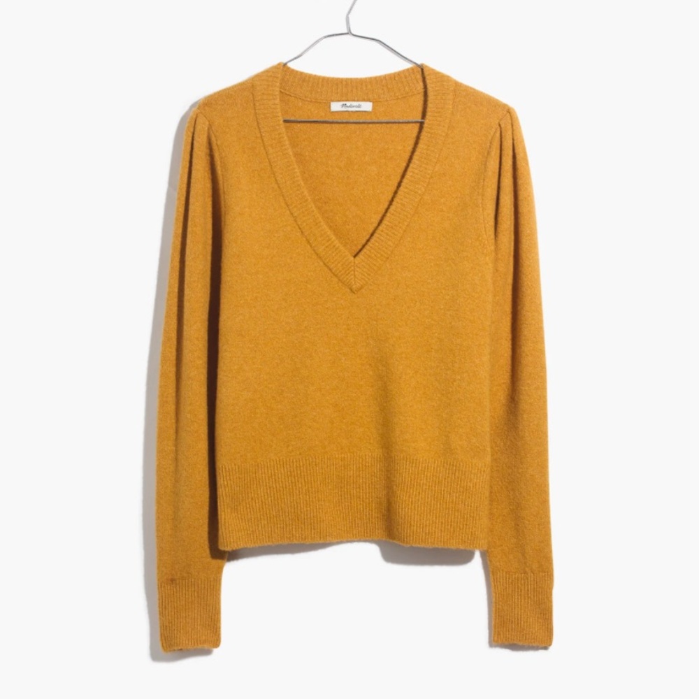 Madewell Mustard V-Neck Sweater